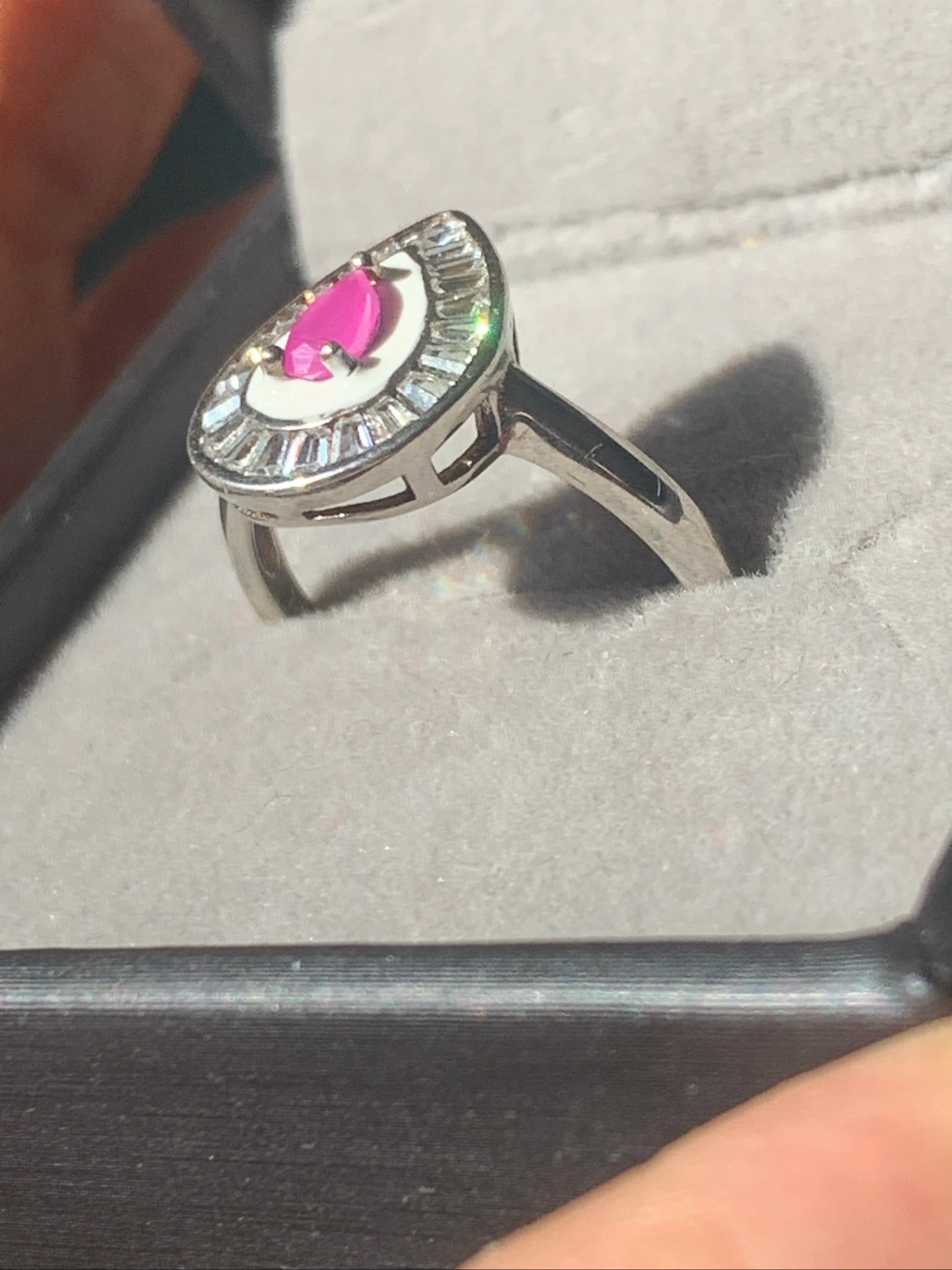 Anneau en argent avec rubis rose naturel – photo 3